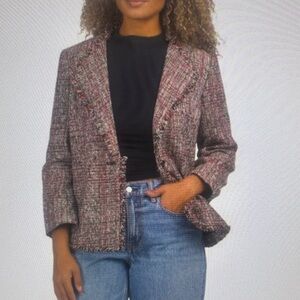 NWT Women's  Kasper Tweed One Button Blazer - Multicolor Size 10